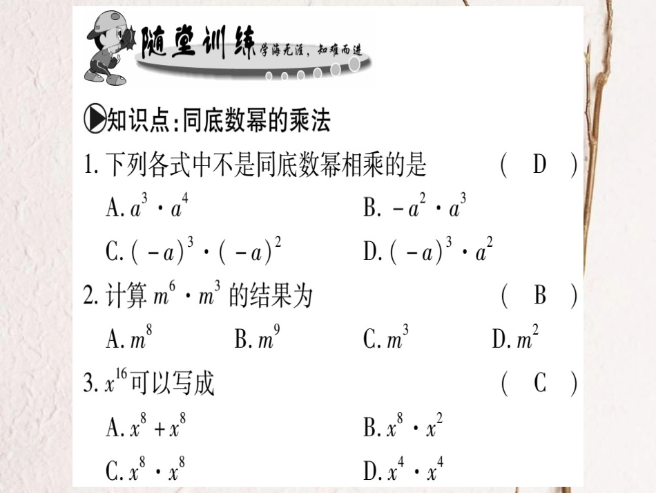 八年级数学上册 12.1 幂的运算习题课件 （新版）华东师大版[共68页]_第3页