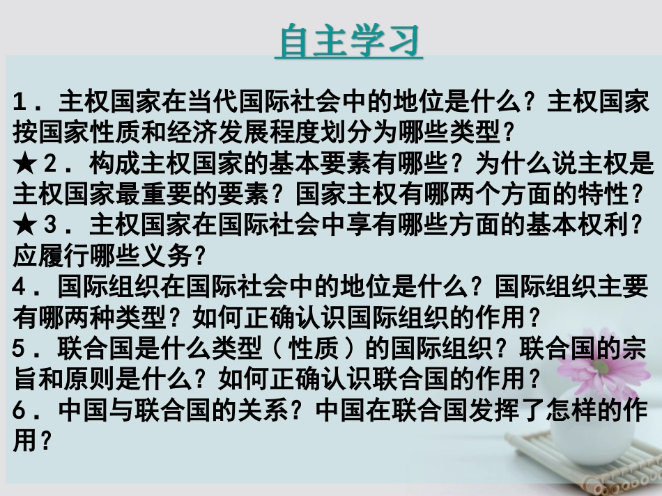 福建省永安市高中政治《8.1 国际社会的主要成员主权国家和国际组织》课件 新人教版必修2[共28页]_第3页