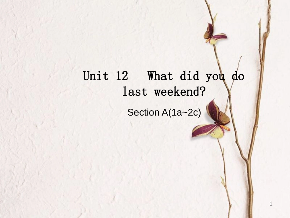 七年级英语下册 Unit 12 What did you do last weekend Section A（1a-2c）课件 （新版）人教新目标版_第1页