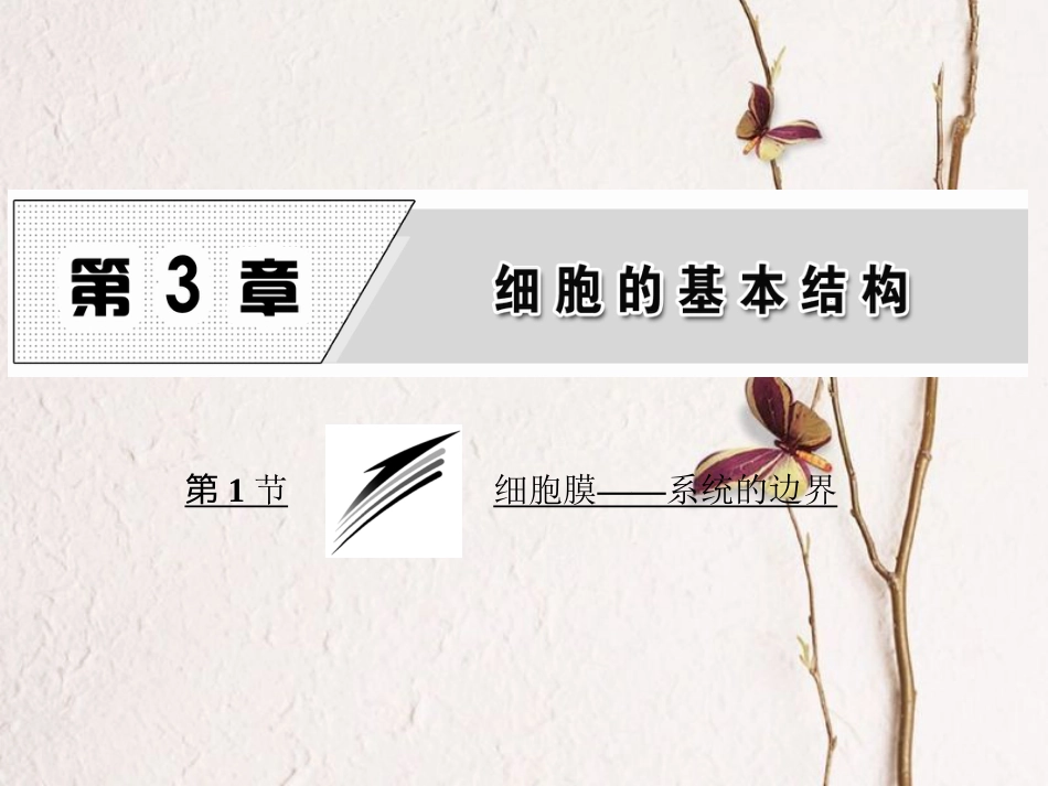 高中生物 第3章 细胞的基本结构 第1节 细胞膜——系统的边界课件 新人教版必修1_第1页