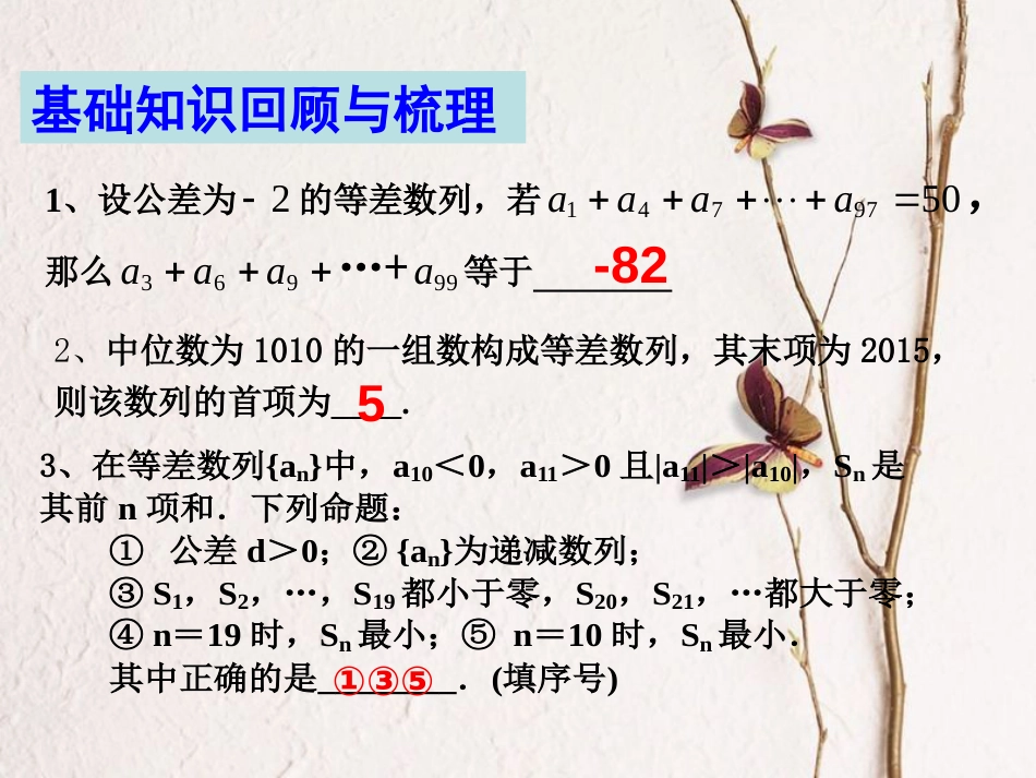 高考数学一轮复习 第九章 数列 第61课 等差数列课件_第2页