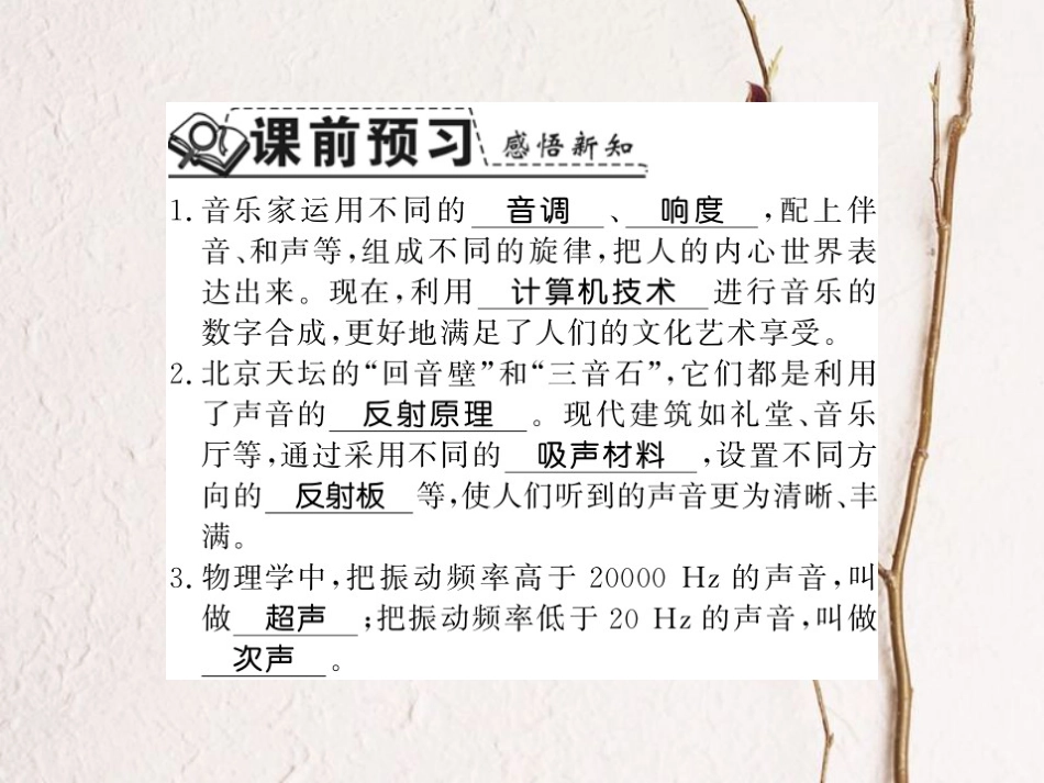 八年级物理上册 2.4 让声音为人类服务 2.4.1 声音与生活习题课件 （新版）粤教沪版_第2页