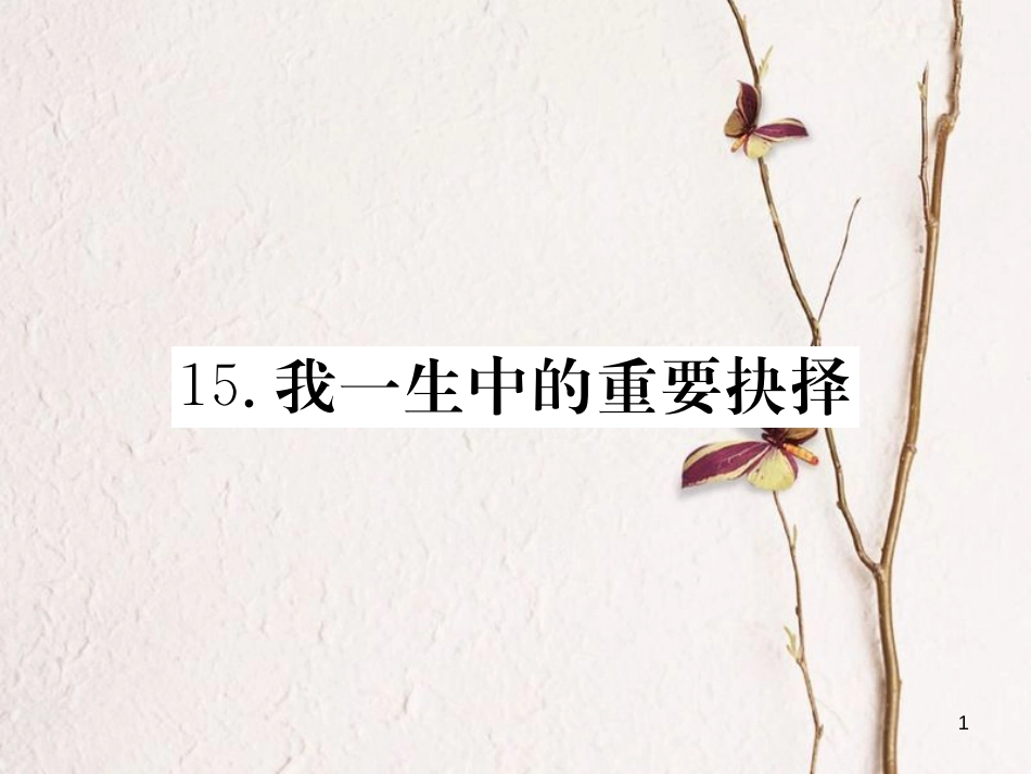 八年级语文下册 第四单元 15 我一生中的重要抉择习题课件 新人教版_第1页