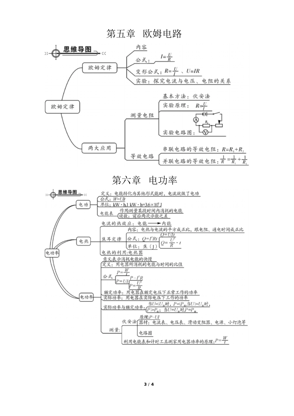 九年级上物理思维导图(教科版)[共4页]_第3页