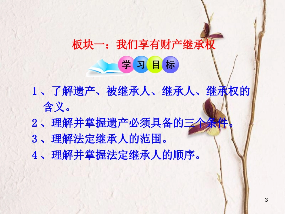 八年级政治下册 第三单元 我们的文化、经济权利 第七课 拥有财产的权利 第2框 财产留给谁课件 新人教版[共26页]_第3页