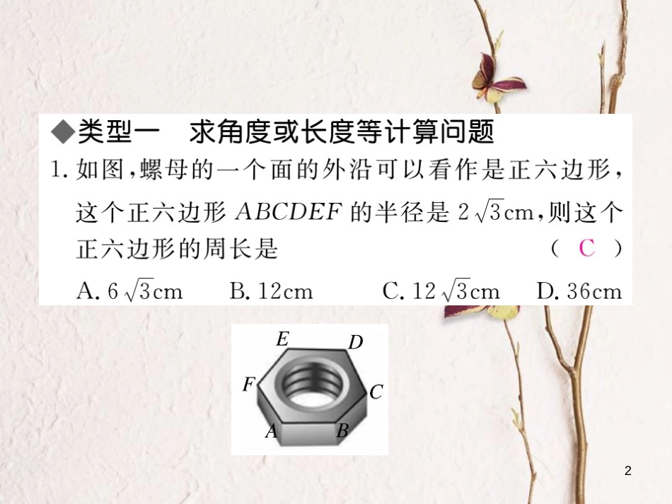 河北省中考数学 必考点专题 正多边形中的相关计算及规律问题课件_第2页