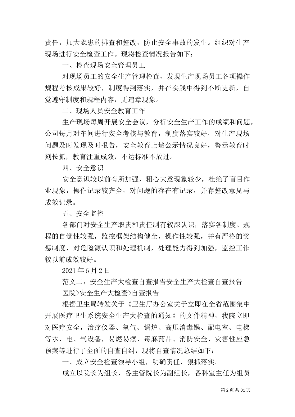 安全生产检查报告_第2页