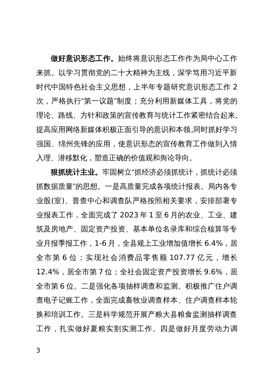 2023年上半年工作总结和下半年计划(统计)_第3页