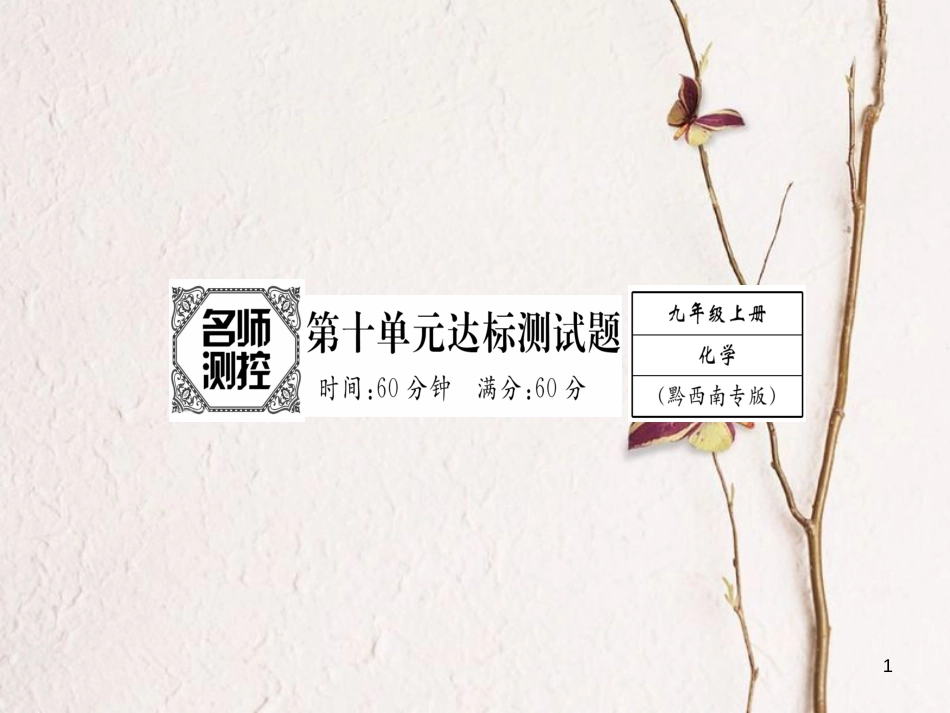 九年级化学下册 第10单元 酸和碱达标测试卷课件 （新版）新人教版[共23页]_第1页