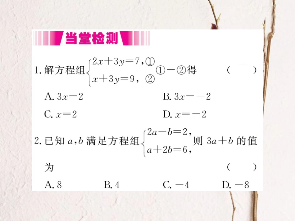 八年级数学上册 5.2 第2课时 加减法（小册子）课件 （新版）北师大版_第3页