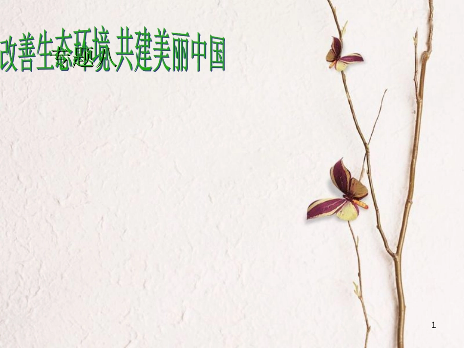 山东省潍坊中考政治 热点专题四 改善生态环境 共建美丽中国复习课件[共26页]_第1页