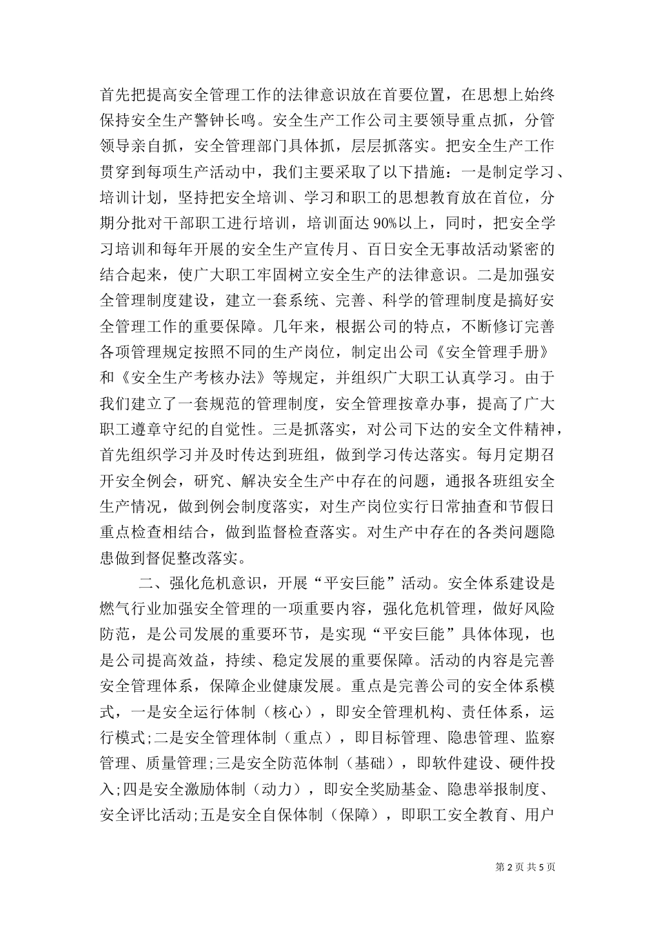 安全生产工作总结范文（九）_第2页