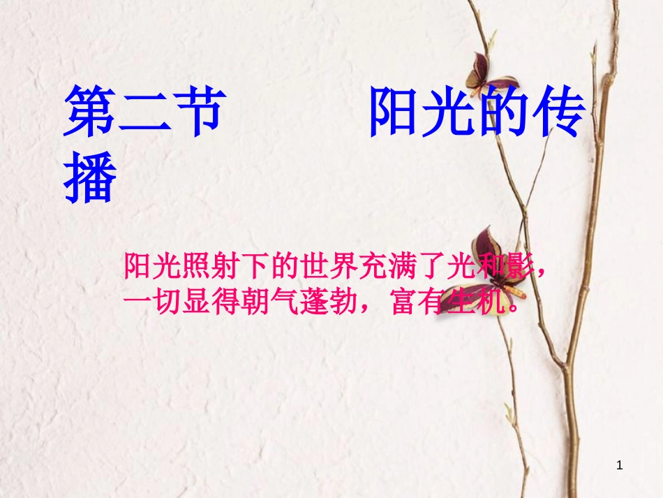 七年级科学下册 3.2《阳光的传播》课件2 （新版）华东师大版[共26页]_第1页