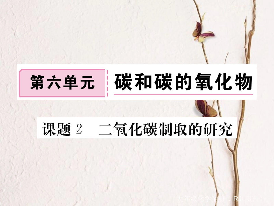（贵州专）九年级化学上册 第六单元 课题2 二氧化碳制取的研究复习课件 （新）新人教版_第1页