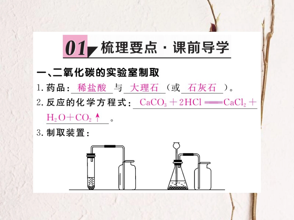 （贵州专）九年级化学上册 第六单元 课题2 二氧化碳制取的研究复习课件 （新）新人教版_第2页