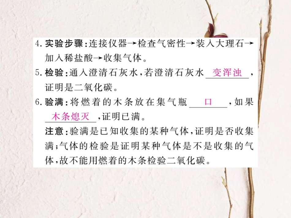 （贵州专）九年级化学上册 第六单元 课题2 二氧化碳制取的研究复习课件 （新）新人教版_第3页