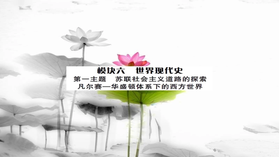 安徽省中考历史 基础知识夯实 模块六 世界现代史 第一主题 苏联社会主义道路的探索课后提升课件[共13页]_第1页