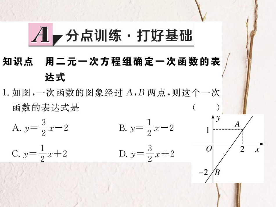 八年级数学上册 5.7 用二元一次方程组确定一次函数表达式习题课件 （新版）北师大版_第1页