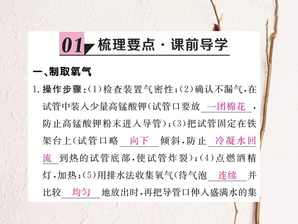 （贵州专）九年级化学上册 第二单元 活动实验1 氧气的实验室制取与性质复习课件 （新）新人教版_第2页