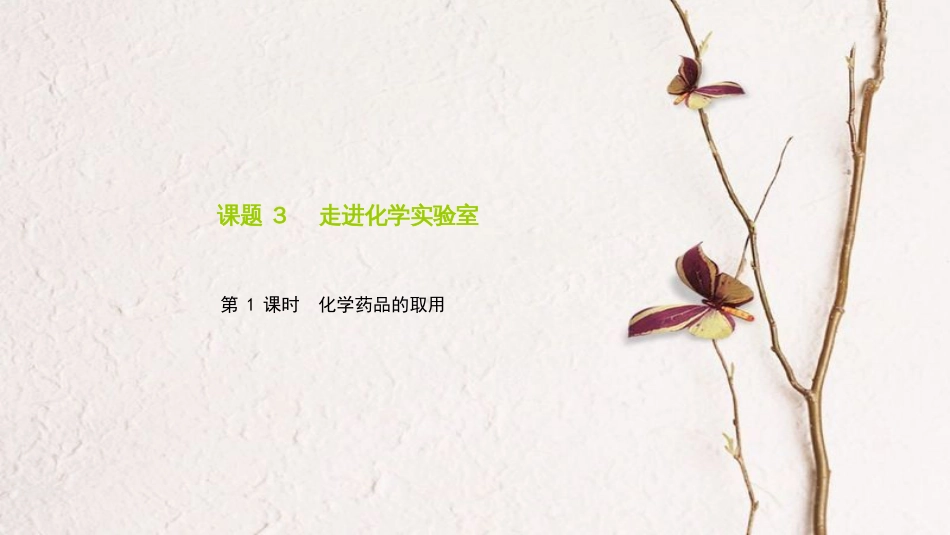 九年级化学上册 第一单元 课题3 走进化学实验室 第1课时 化学药品的取用课件 （新版）新人教版_第1页