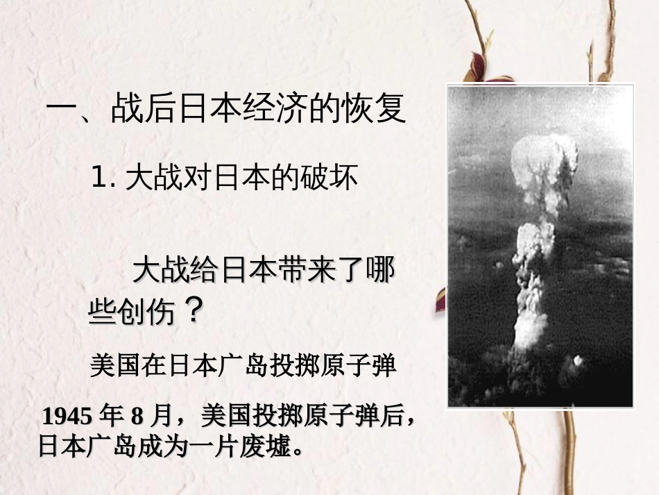 九年级历史下册 第四单元 第11课 日本成为世界经济强国课件4 岳麓版[共18页]_第2页