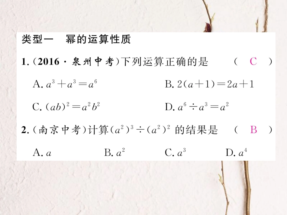 八年级数学上册 14 整式的乘法与因式分解重难点分类突破课件 （新版）新人教版_第2页