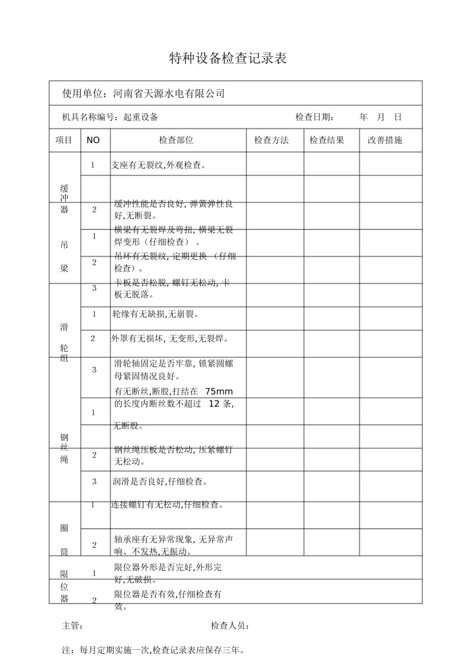 特种设备检查记录表[共4页]_第2页