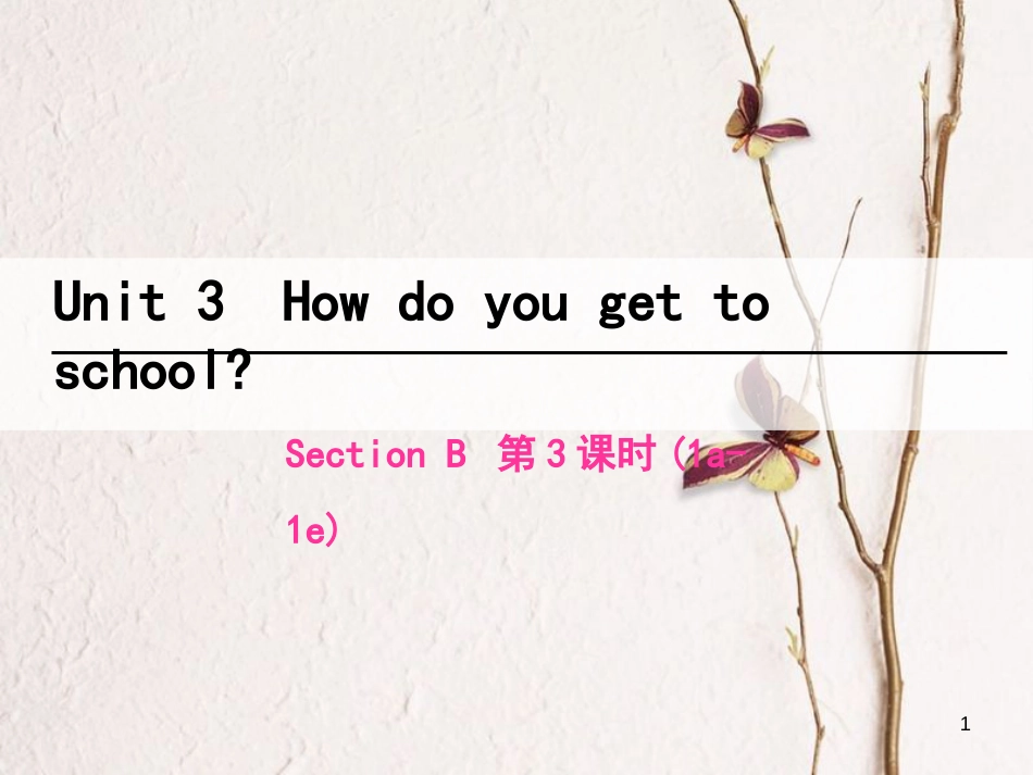 七年级英语下册 Unit 3 How do you get to school（第3课时）Section B（1a-1e）课件 （新版）人教新目标版_第1页