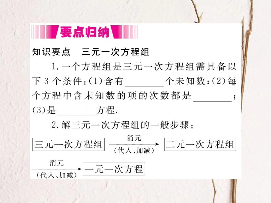 八年级数学上册 5.8 三元一次方程组（小册子）课件 （新版）北师大版_第1页