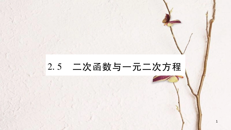 九年级数学下册 第二章 二次函数 2.5《二次函数与一元二次方程》习题课件 （新版）北师大版_第1页