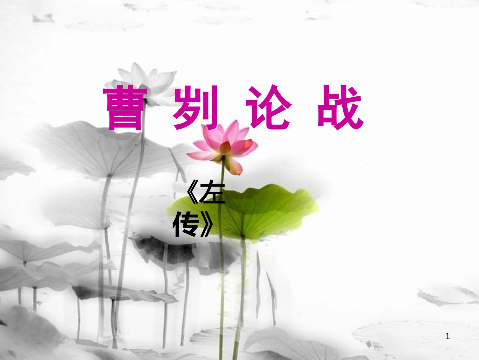 安徽省合肥市育英学校九年级语文下册 第六单元 第21课《曹刿论战》课件 新人教版_第1页