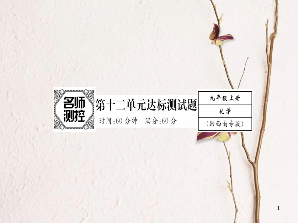 九年级化学下册 第12单元 化学与生活达标测试卷课件 （新版）新人教版[共23页]_第1页