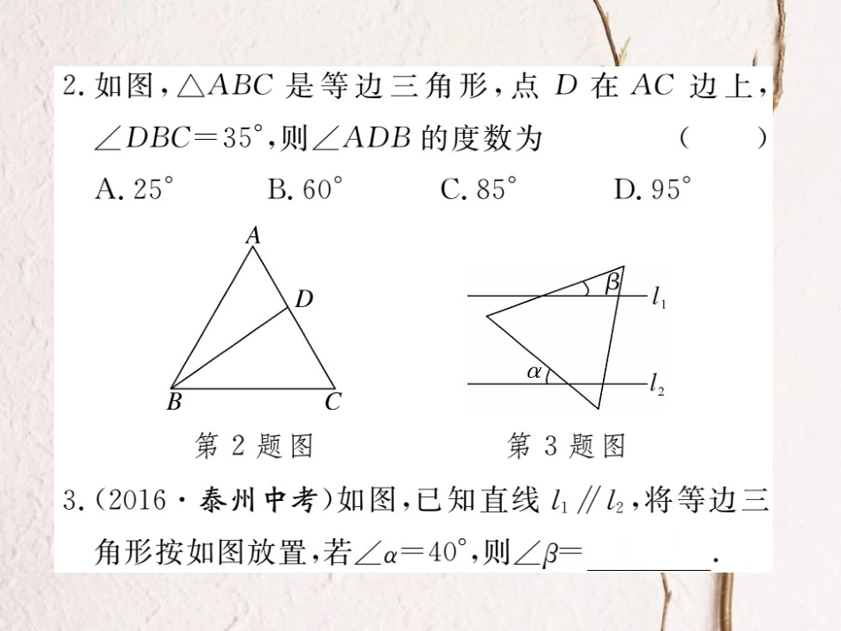 八年级数学上册 13.3.2 第1课时 等边三角形的性质与判定习题课件 （新版）新人教版_第3页