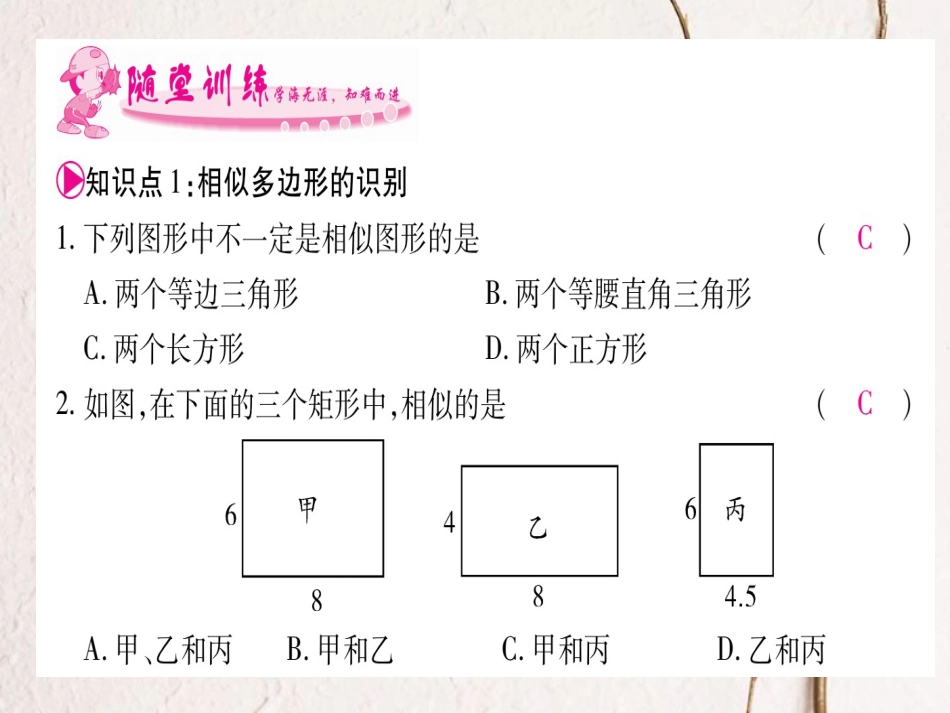 九年级数学上册 4.3 相似多边形习题课件 （新版）北师大版_第2页