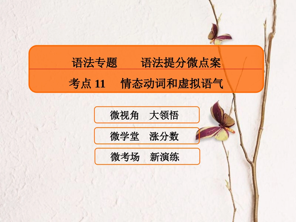 高三英语一轮复习 语法提分微点案 考点11 情态动词和虚拟语气课件_第1页