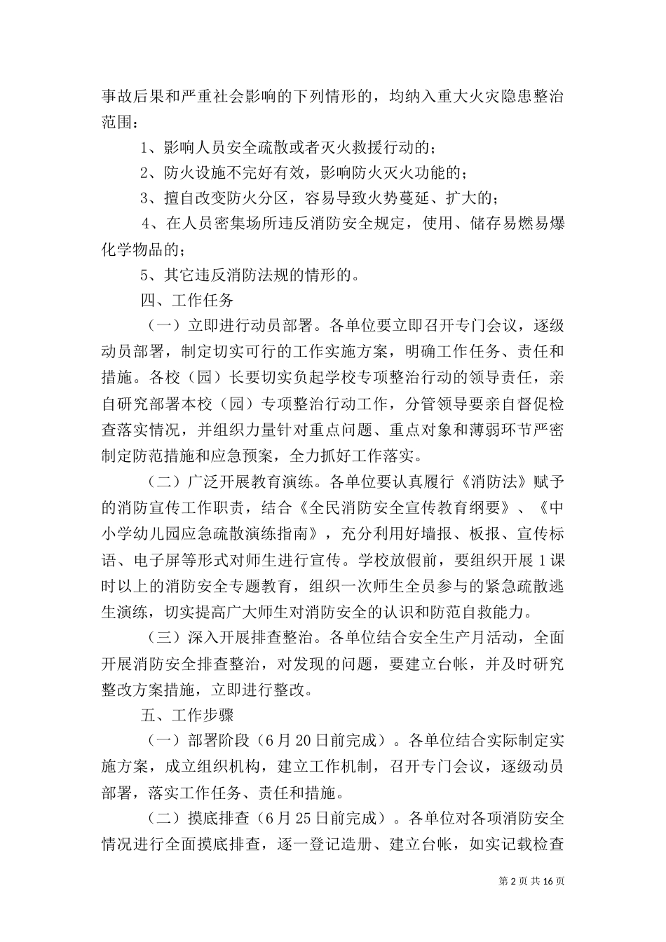 火灾隐患整治及安全管理工作方案5篇_第2页