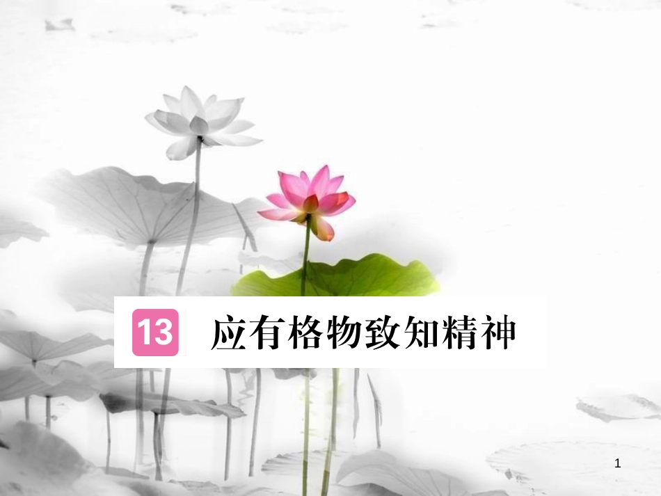 安徽省九年级语文上册 第四单元 14 应有格物致知精神习题讲评课件 新人教版[共17页]_第1页