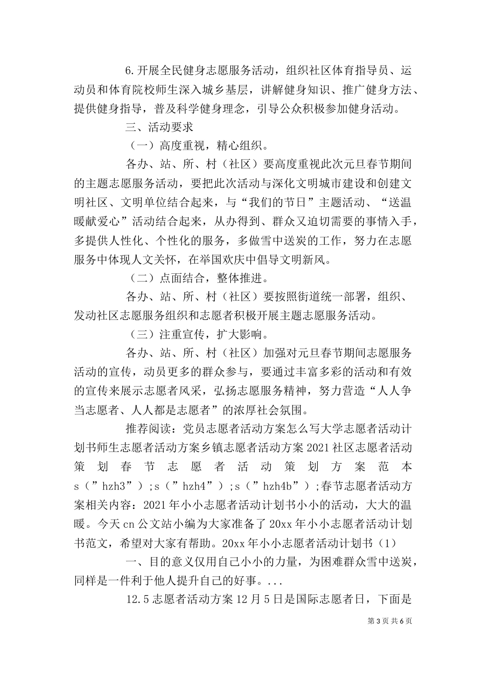 春节志愿者活动方案_第3页