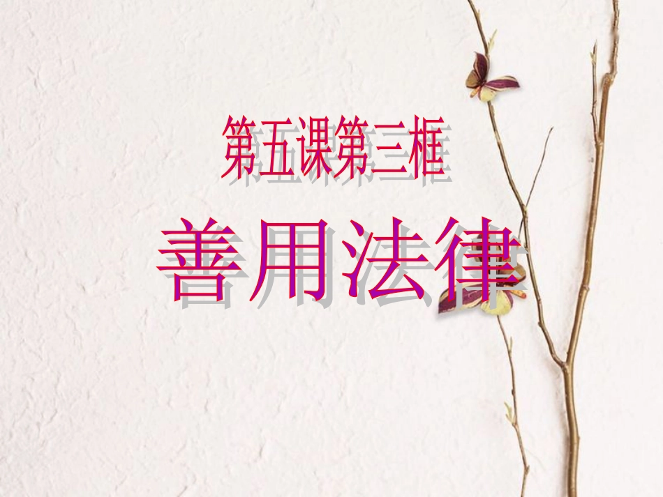 八年级道德与法治上册 第二单元 遵守社会规则 第五课 做守法的公民 第三框 善用法律课件 新人教版[共23页]_第1页