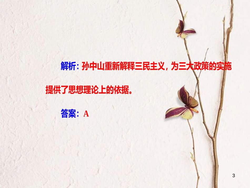高考历史一轮复习 专题十九 近代中国思想解放的潮流及20世纪以来中国的重大思想理论成果 考点2 孙中山的三民主义课件_第3页