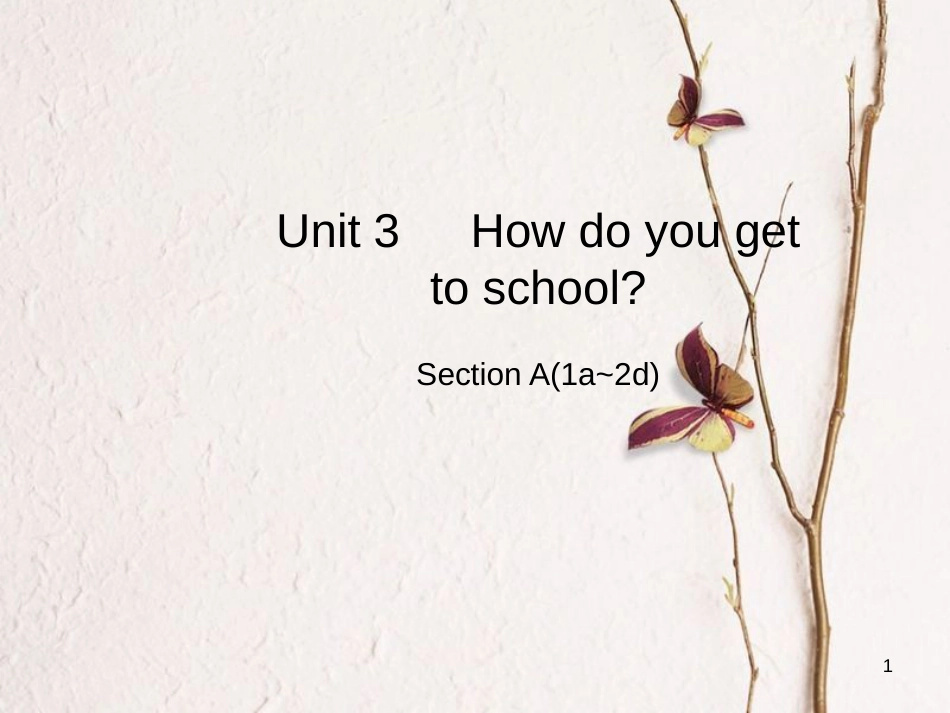 七年级英语下册 Unit 3 How do you get to school Section A（1a-2d）课件 （新版）人教新目标版_第1页