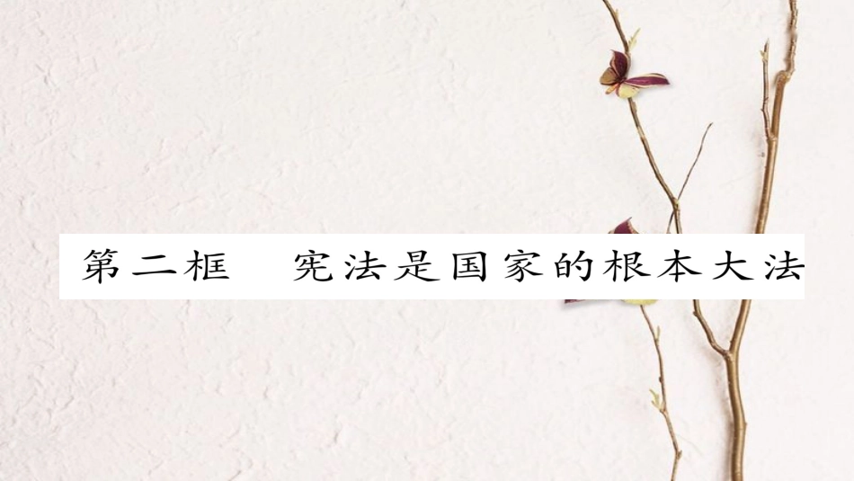 九年级政治全册 第三单元 融入社会 肩负使命 第六课 参与政治生活 第2框 宪法是国家的根本大法同步作业课件 新人教版[共20页]_第1页