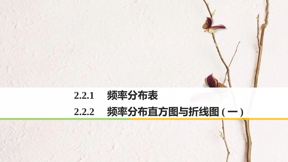 -版高中数学 第二章 统计 2.2.1 频率分布表 2.2.2 频率分布直方图与折线图（一）课件 苏教版必修3_第1页