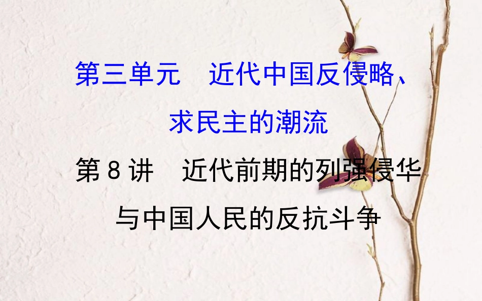 （通史）高考历史一轮复习 第三单元 近代中国反侵略、求民主的潮流 3.8 近代前期的列强侵华与中国人民的反抗斗争课件 新人教_第1页