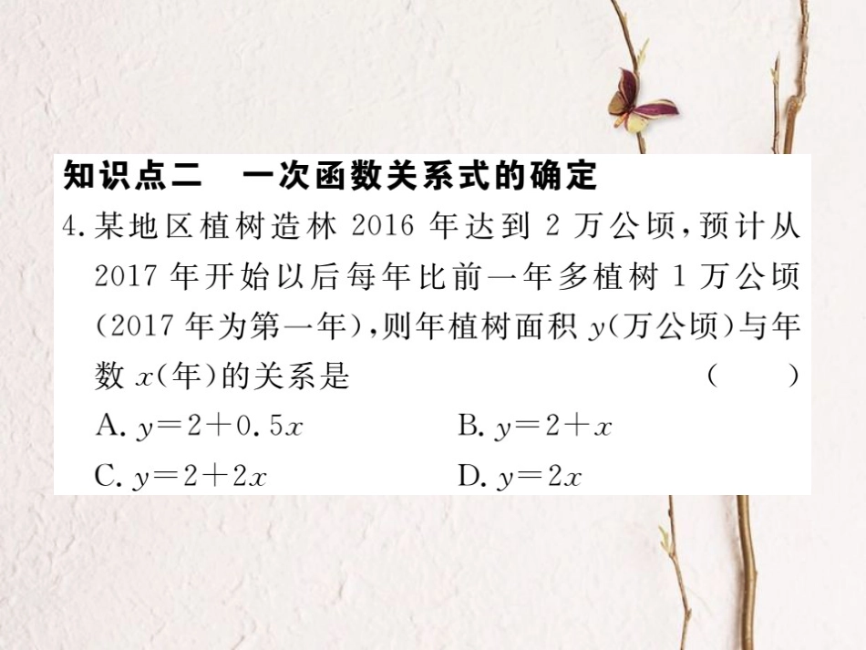 八年级数学上册 4.2 一次函数与正比例函数习题课件 （新版）北师大版_第3页