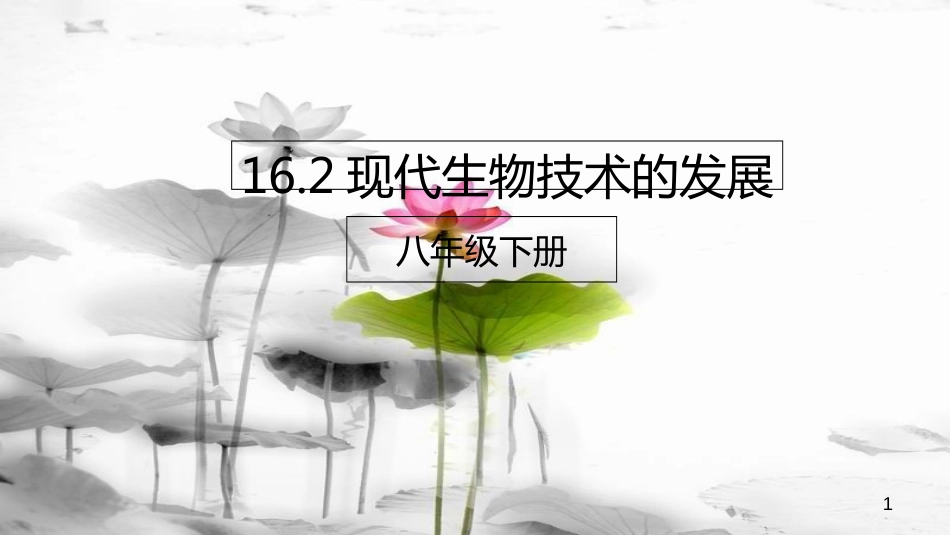 八年级生物下册 16.2 现代生物技术的发展课件 北京课改版[共20页]_第1页