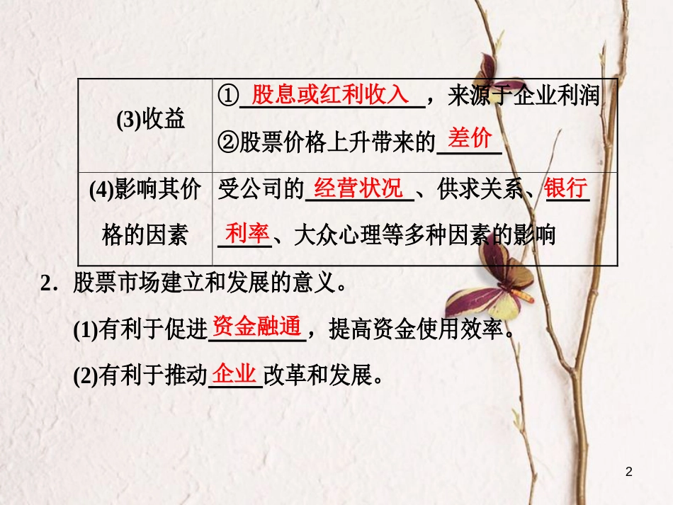 高中政治 第二单元 生产、劳动与经营 第六课 投资理财的选择 第二框 股票、债券和保险课件 新人教版必修1[共22页]_第2页