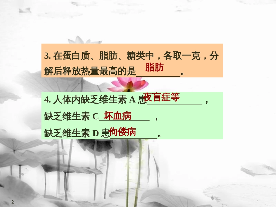 安徽省桐城市嬉子湖中心学校七年级生物下册 4.2.2 消化和吸收课件 （新版）新人教版[共36页]_第2页