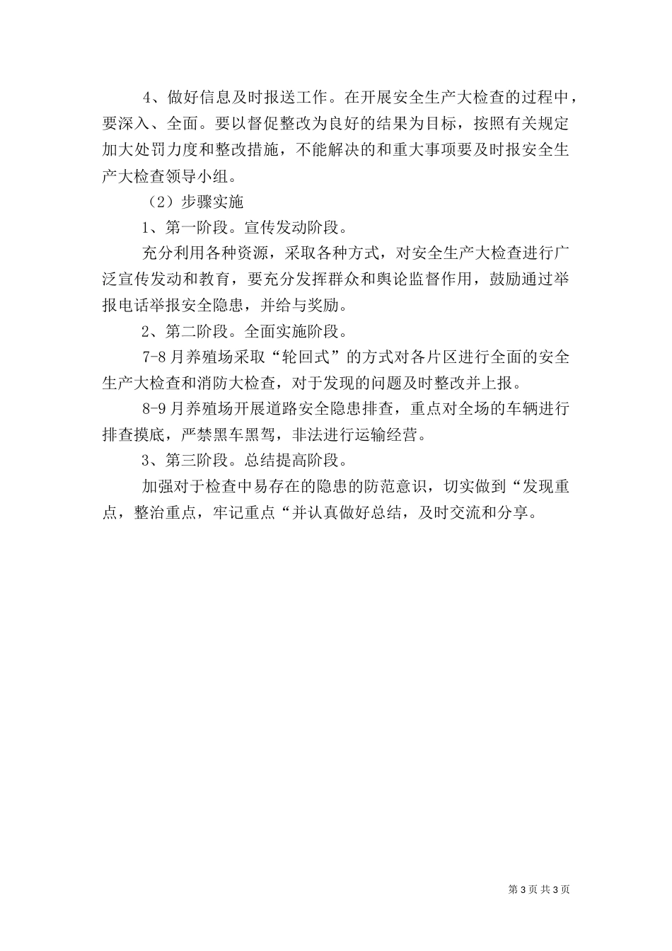 安全生产大检查实施方案（九）_第3页