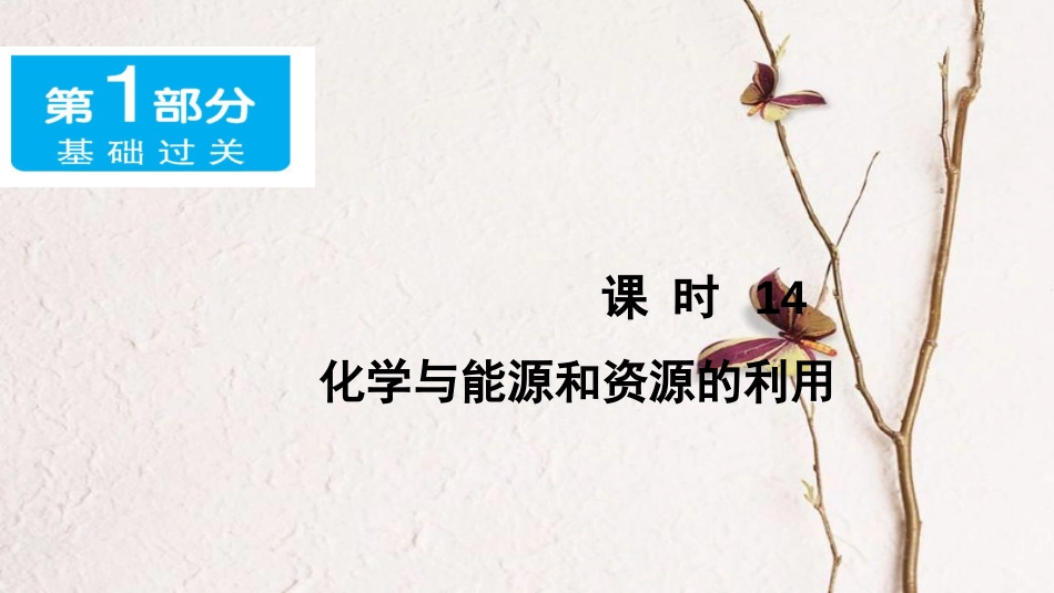 广东省中考化学 第一部分 基础过关 课时14 化学与能源和资源的利用课件_第1页